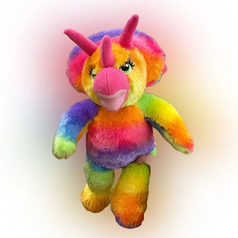 Build A Bear Rainbow Dinosaur Triceratops Plush